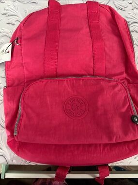 Kipling Hot Pink Nylon Backpack pippin backpack with laptop protection